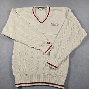 Andrew Rohan Men's Beige Medium Trane Million Dollar Chiller Club V-Neck Sweater